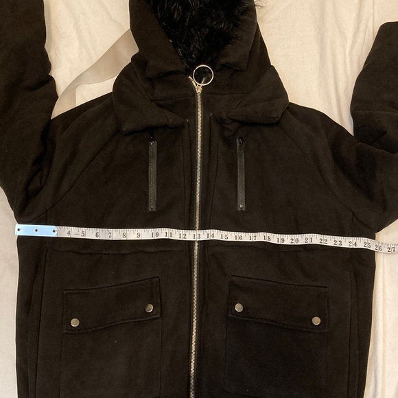 Black Faux Fur Hood Parka - Women - Picture 12 of 14